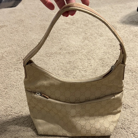 Gucci Handbags - Gucci Beige Monogram Shoulder Bag
